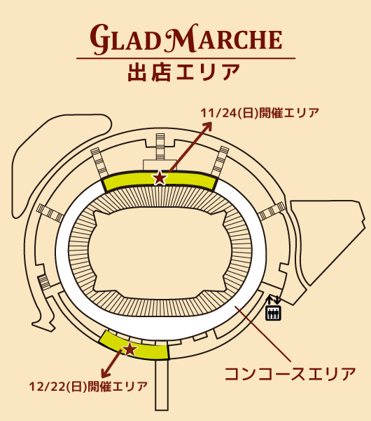 味の素スタジアム出店エリアマップ